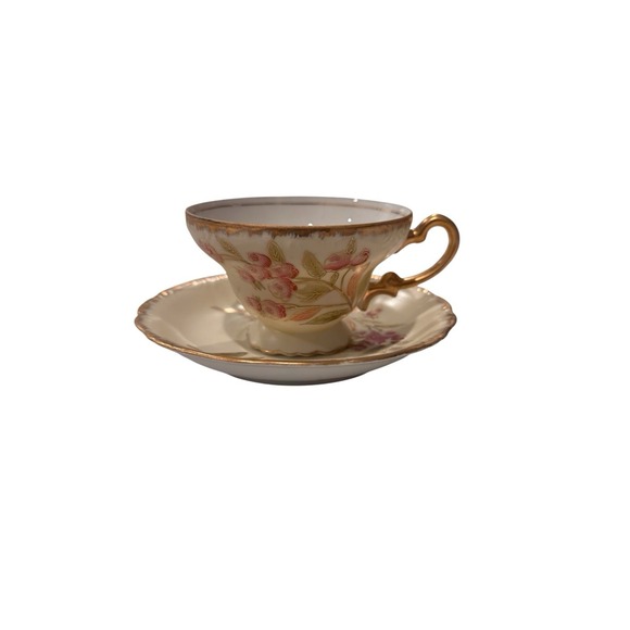 40s‎ ARNART Japan Porcelain Gold Decor FLORAL Design Cup And Saucer - Picture 1 of 4